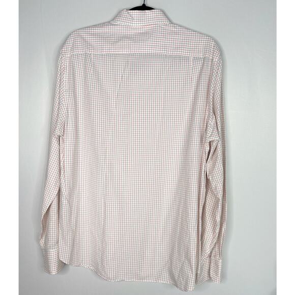 J Crew Mens Medium M Set of 2 Plaid Button Down Dress Shirts White Blue Cotton - Picture 3 of 14